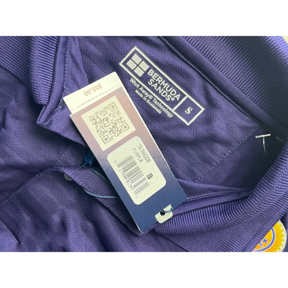 MEN'S BURMUDA SANDS GOLF SHIRT 15+ UPF PURPLE SIZE S NWT - Picture 5 of 9